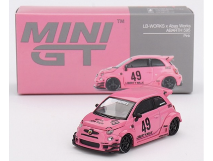 FIAT 595 Abarth LB-Works x Abas Works Pink 2024 1/64 MINI GT