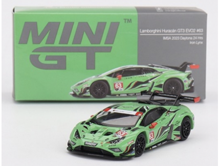 LAMBORGHINI Huracán GT3 EVO2 N°63 Iron Lynx IMSA 24H Daytona 2023 1/64 MINI GT
