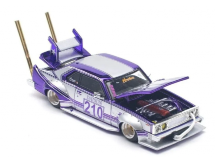 SKYLINE C210 KAIDO RACER (BOSOZOKU STYLE) PURPLE CHROME/SILVER POPRACE1/64