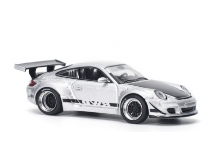 PORSCHE 997 RWB SILVER POPRACE 1/64