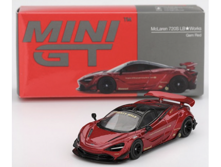 MCLAREN 720S LB Works Gem Red 2022 LHD 1/64 MINI GT