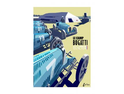 AFFICHE BUGATTI TYPE 35 "LE CAMP BUGATTI" 1924 L'AT'LIER CREATIONS