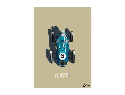 AFFICHE GP DE FRANCE "WINNER 1947" L'AT'LIER CREATIONS