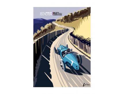 AFFICHE BUGATTI TYPE 35 "LA MONTEE DE GIVORS" 1924 L'AT'LIER CREATIONS