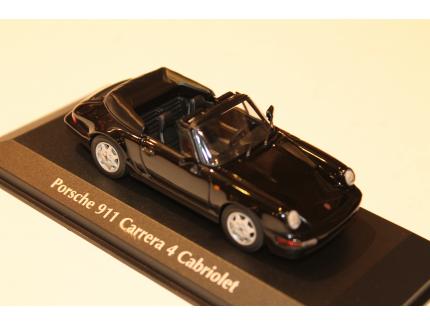 PORSCHE 911 CARRERA 4 CABRIOLET NOIR 1990 MAXICHAMPS 1/43°