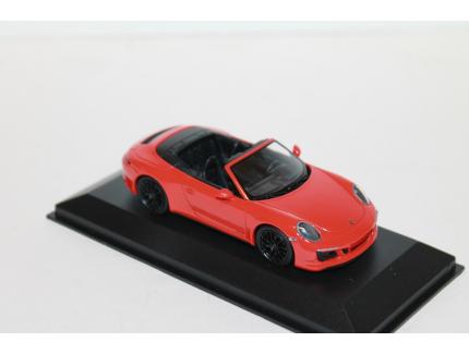 PORSCHE 991 CARRERA 4 GTS CABRIOLET 2017 ORANGE MINICHAMPS 1/43°