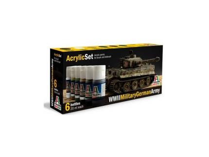 PEINTURES ACRYLIQUES POUR MAQUETTES "CAMO ALLEMAND WWII" 6x 20ml ITALERI