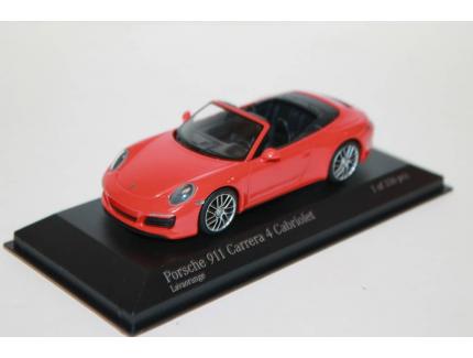 PORSCHE 911/991 CARRERA 4 CABRIO 2016 ORANGE MINICHAMPS 1/43