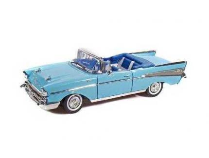 CHEVROLET BEL AIR CABRIOLET 1957 BLEU MOTORMAX 1/18°