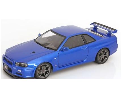 Nissan Skyline GT-R R34 V-Spec II OEM 2001 Blue  -  KK SCALE 1/12