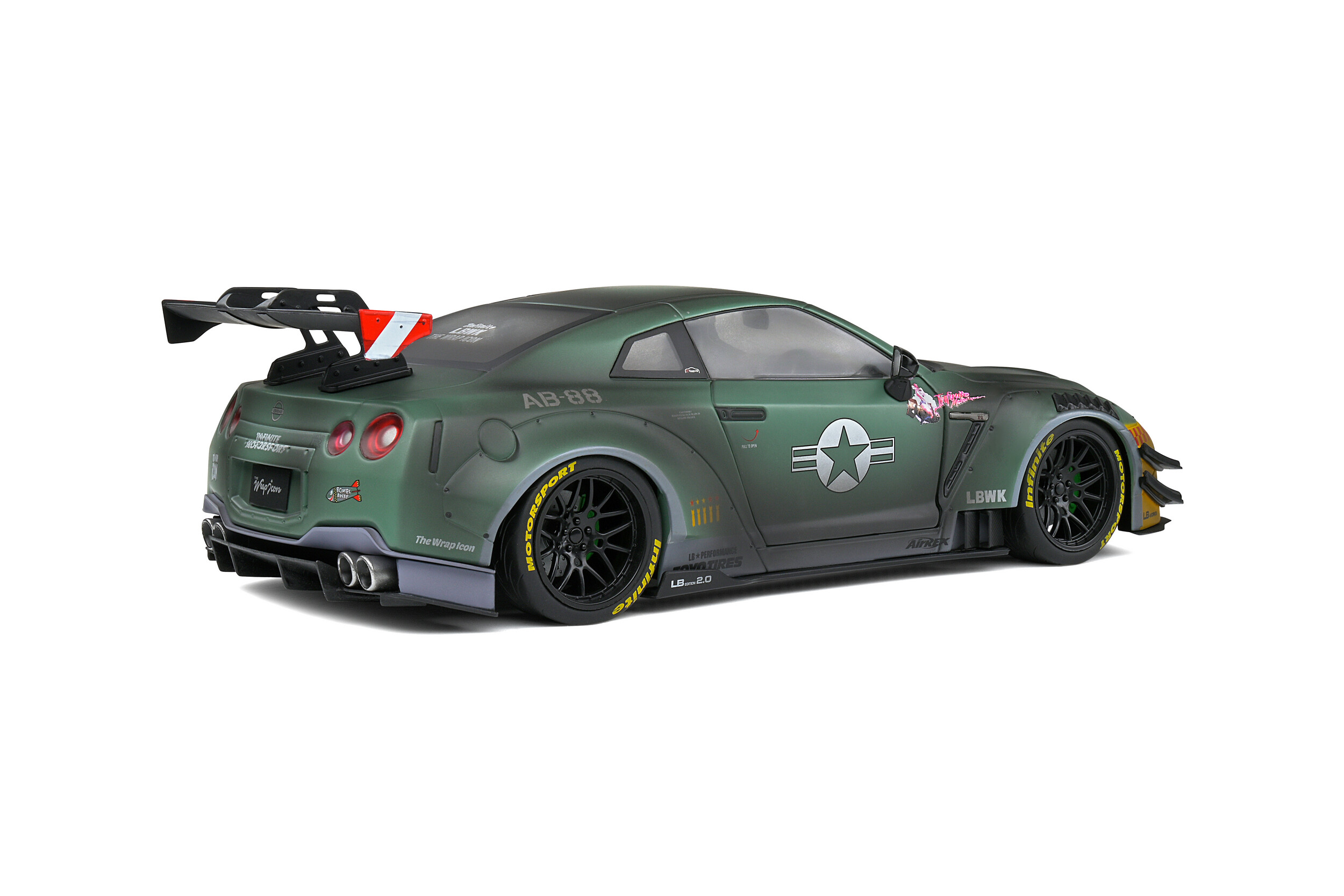 NISSAN GT-R (R35) LIBERTY WALK 'ARMY' 2018 SOLIDO 1/18°