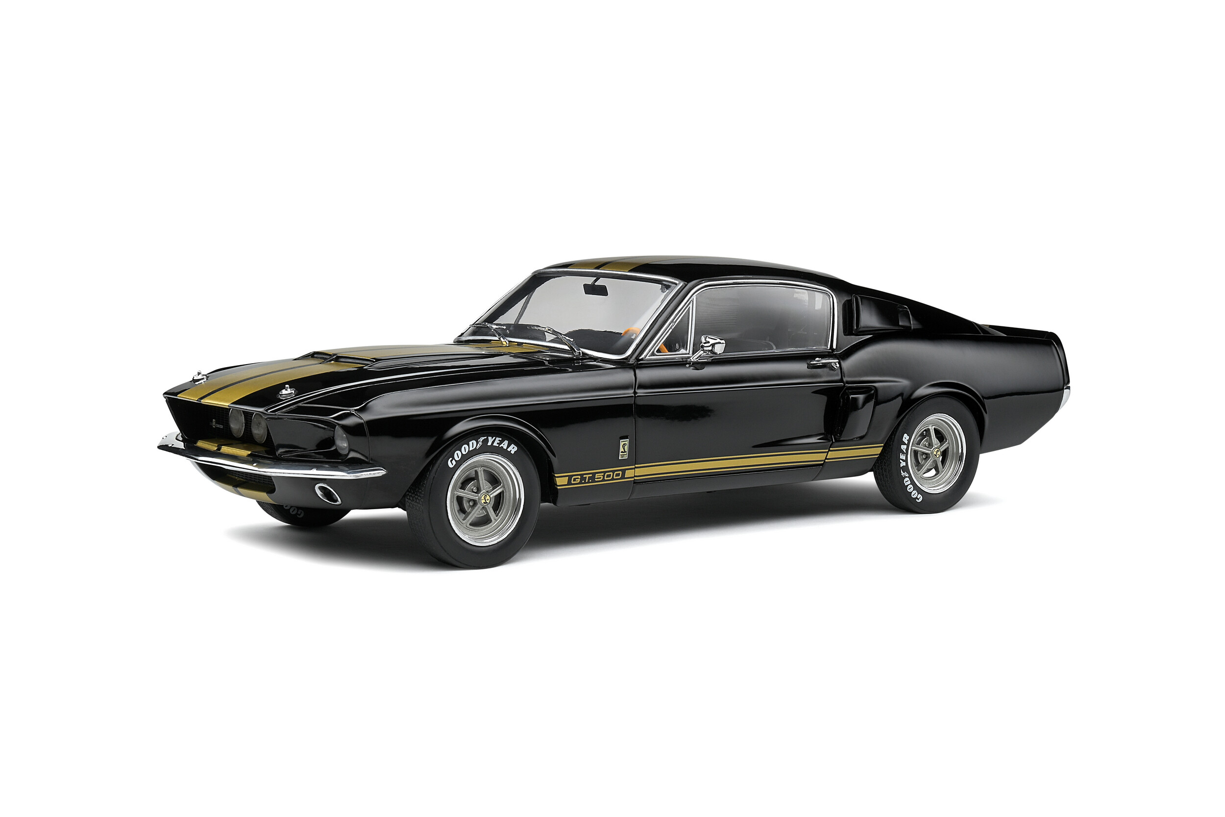 SHELBY GT500 - BLACK/GOLD STRIPES - 1967 SOLIDO 1/18°