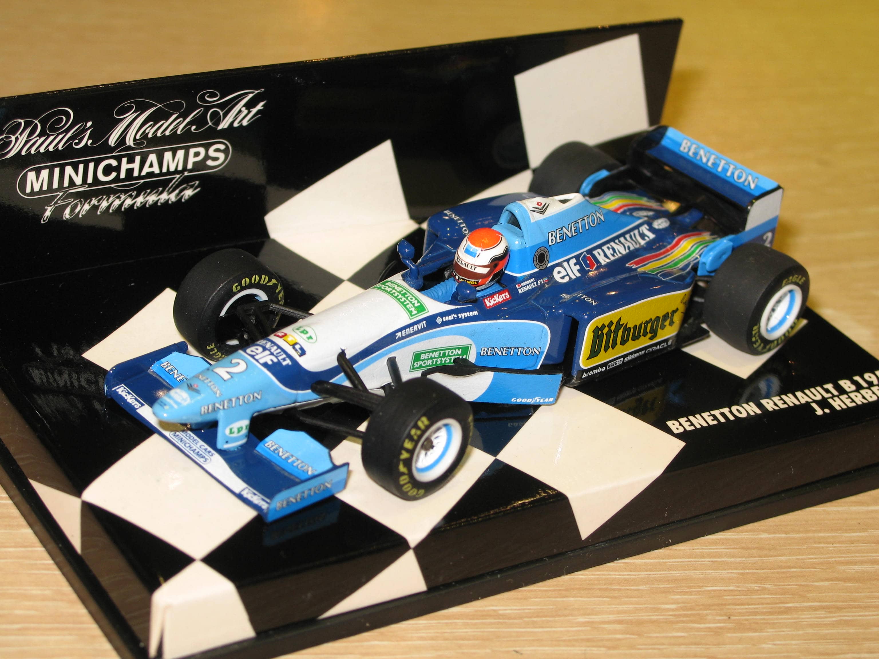 Minichamps 1/43 - Renault Benetton B195 F1 1995 - Johnny Herbert - Figurine D'occasion