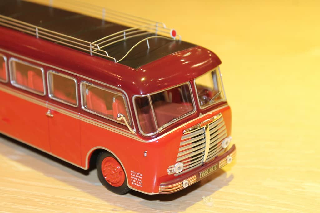 Modèle Réduit NOREV 1:43 - Bus Panhard K173 (année 1949), Couleur Rouge - Neuf