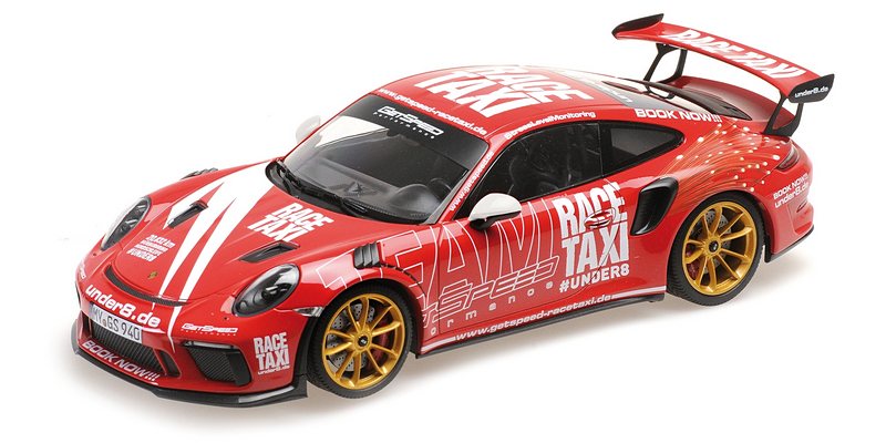 PORSCHE 911 GT3RS ROUGE GETSPEED RACE TAXI 2019 MINICHAMPS 1/18°