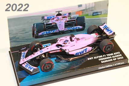 BWT ALPINE F1 A522 N°14 BAHRAIN GP 2022 ALONSO MINICHAMPS 1/43°