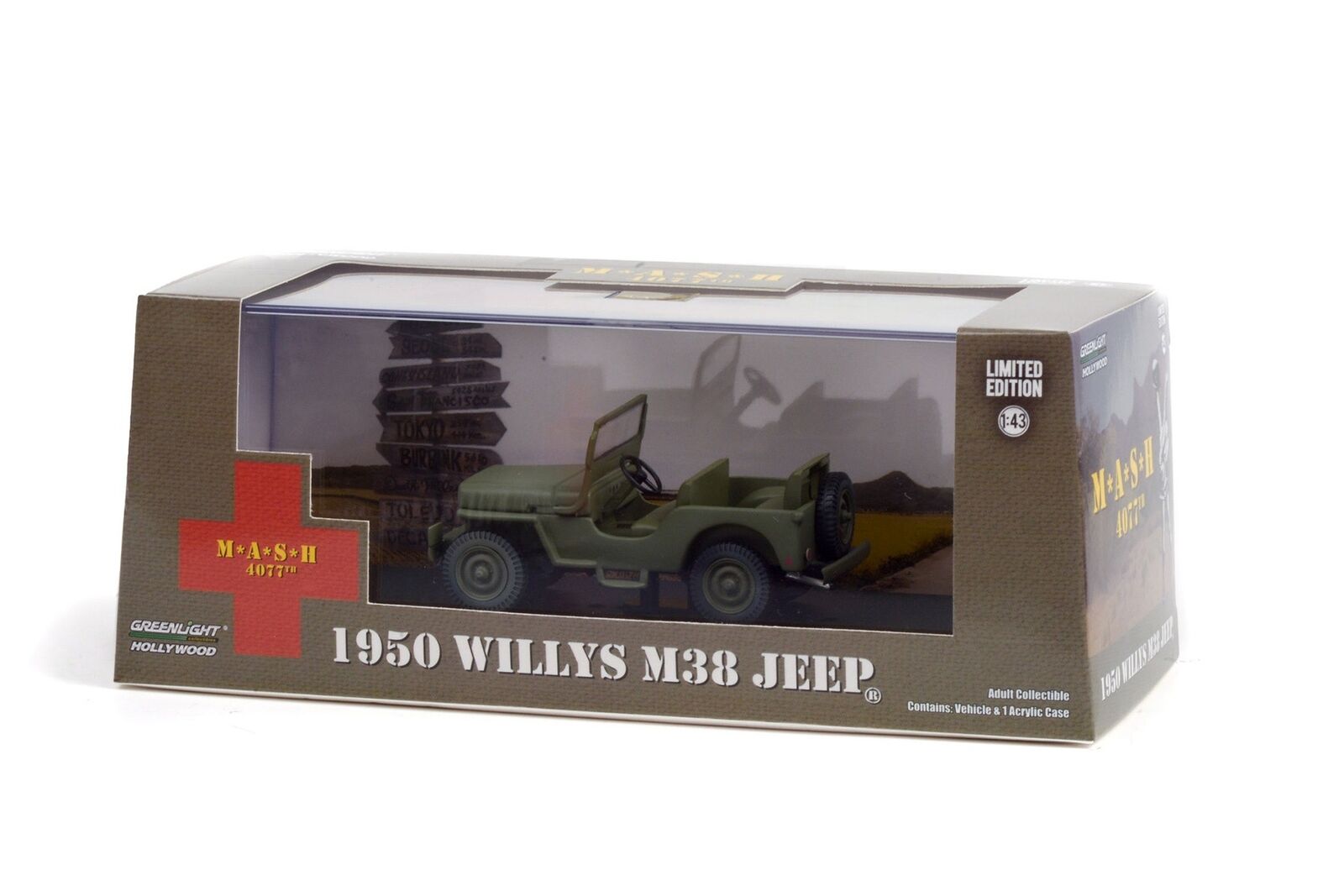 WILLYS M38 JEEP 1950 VERT GREENLIGHT 1/43°