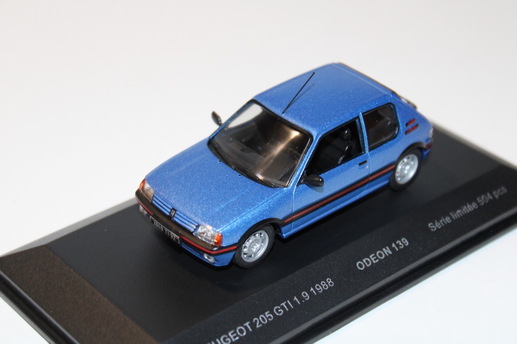 PEUGEOT 205 GTI 1.9L BLEU MIAMI ODEON 1/43°