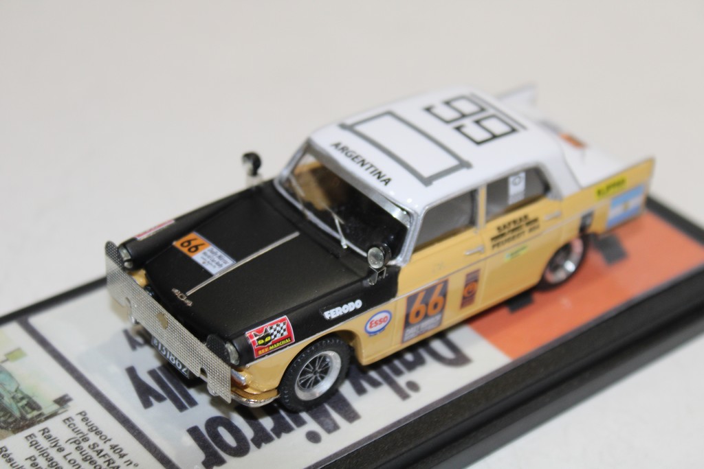 PEUGEOT 404 N°66 ECURIE SAFRAR RALLYE LONDRES - MEXICO 1970 - PROVENCE MINIATURES 1/43