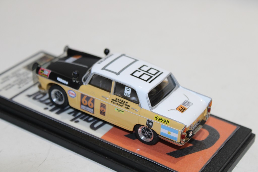 PEUGEOT 404 N°66 ECURIE SAFRAR RALLYE LONDRES - MEXICO 1970 - PROVENCE MINIATURES 1/43