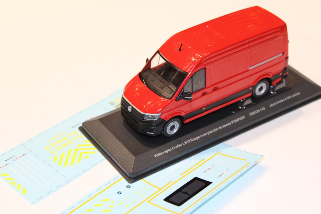 VOLKSWAGEN CRAFTER L2H2 ROUGE + DECALS ODEON 1/43°