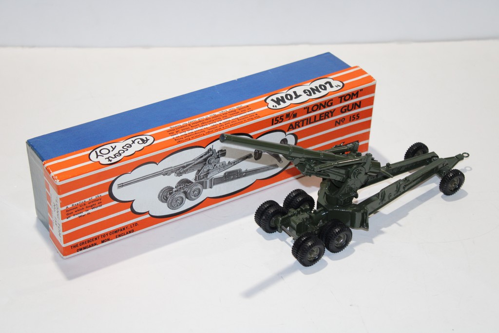 CANON 155 M/M "LONG TOM" 1960 CRESCENT TOYS 1/43°