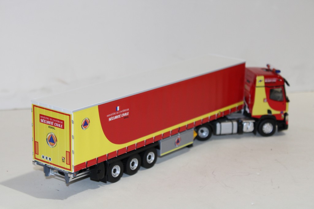 RENAULT T460 REMORQUE TAUTLINER SECURITE CIVILE ELIGOR 1/43°