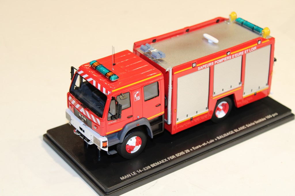 MAN LE 14-220 BEMAEX FSR SDIS 28 "EURE-ET-LOIR" WHITE MARKING LIMITED SERIES 160 PCS - ALERTE 1/43