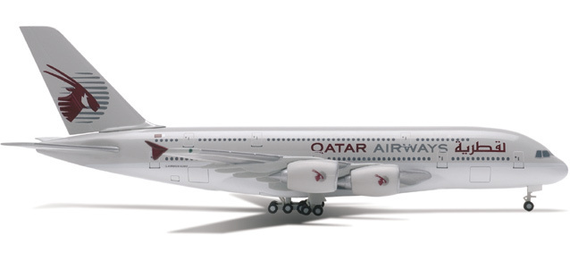 AIRBUS A380 QATAR AIRWAYS HERPA 1/500°