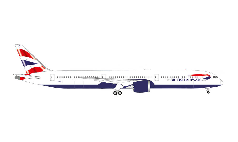 BOEING 787-10 DREAMLINER BRITISH AIRWAYS HERPA 1/500°