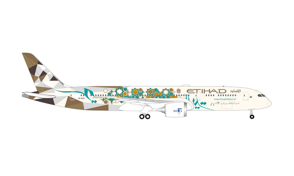 BOEING 787-9 DREAMLINER ETIHAD HERPA 1/500°