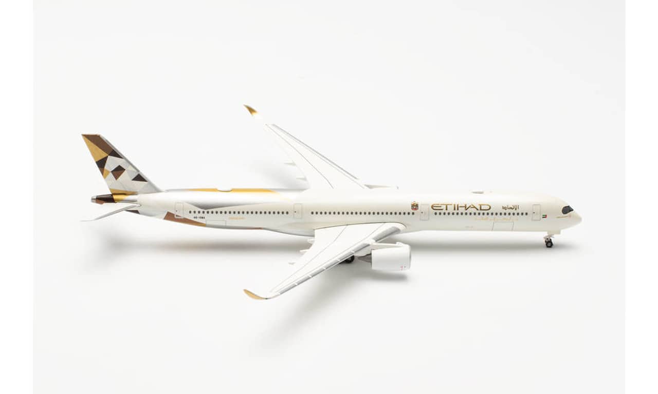 Modèle Réduit D'avion A350-1000 Etihad Airways échelle 1:200 - Alliage Et ABS | 37x32,5 Cm Avec Support - 10