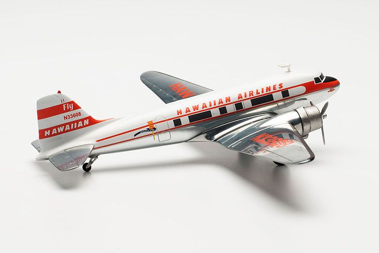 DOUGLAS DC-3 HAWAIIAN AIRLINES HERPA 1/200°