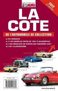 LA COTE DE L'AUTOMOBILE DE COLLECTION 2022