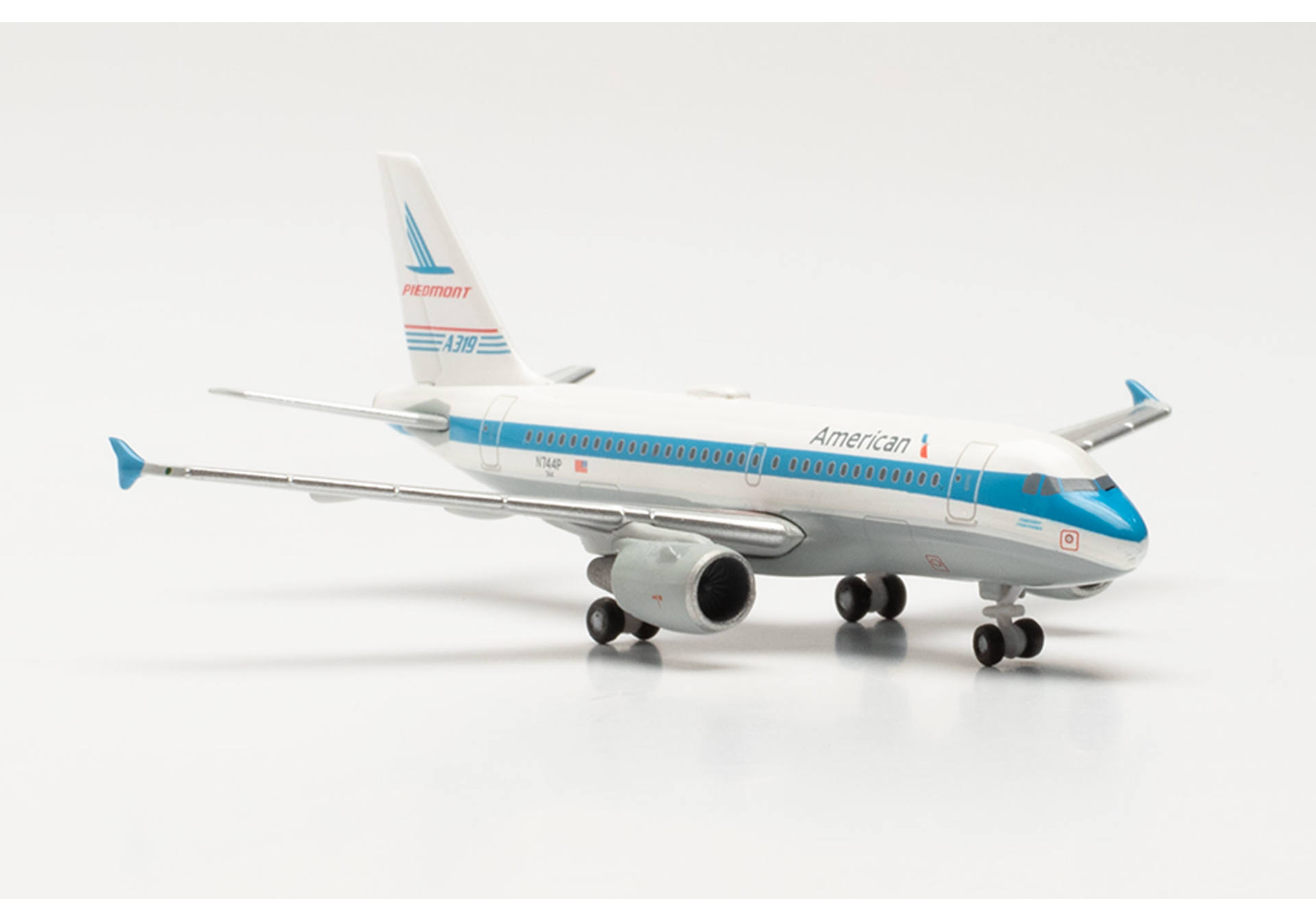 AIRBUS A319 PIEDMONT HERITAGE LIVERY BLEU HERPA 1/500°
