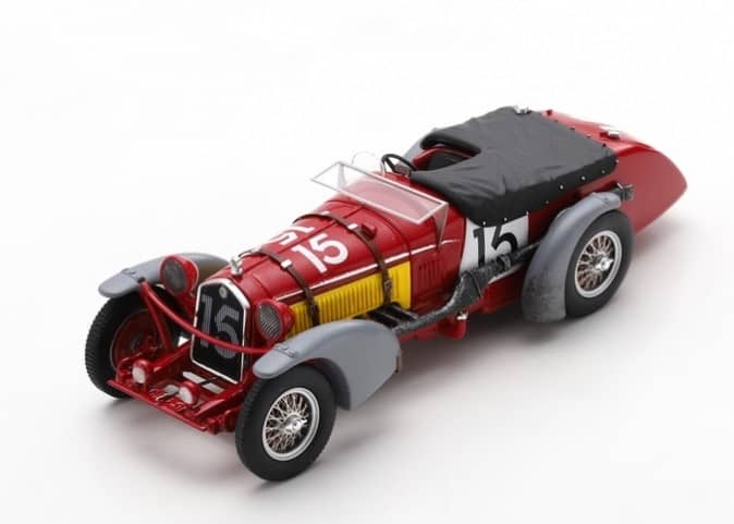 Miniature Spark 1/43 - Alfa Romeo 8C N°7 - 24H Du Mans 1934 - Sommer/Felix - Résine