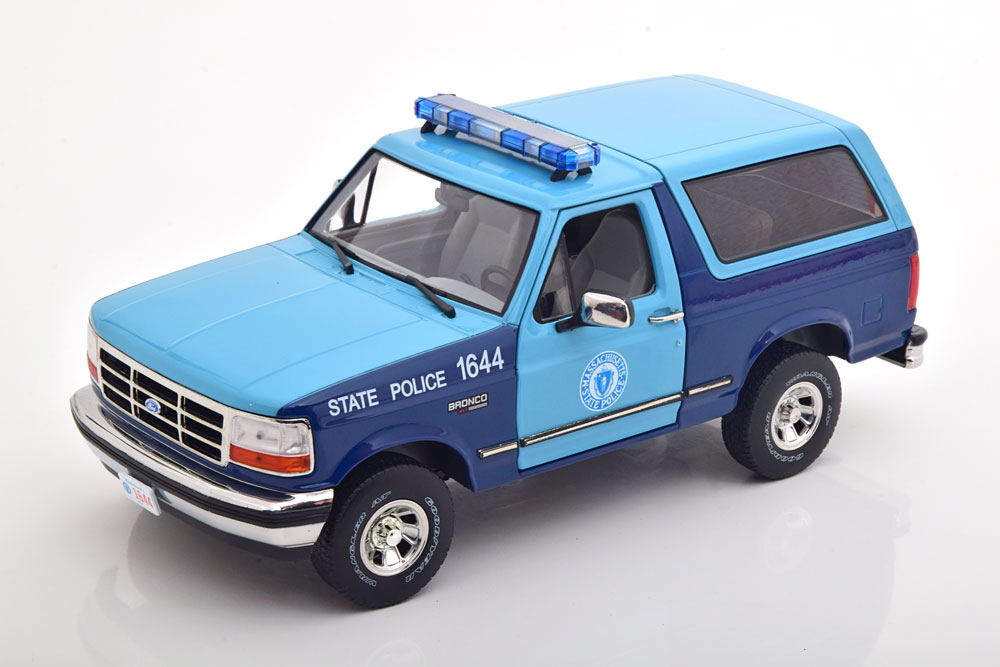 FORD BRONCO XLT MASSACHUSETTS STATE POLICE 1996 GREENLIGHT 1/18°