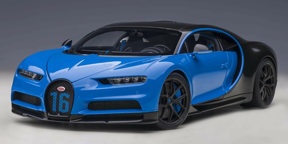 BUGATTI CHIRON SPORT BLEU/CARBAON 2019 AUTOART 1/18°
