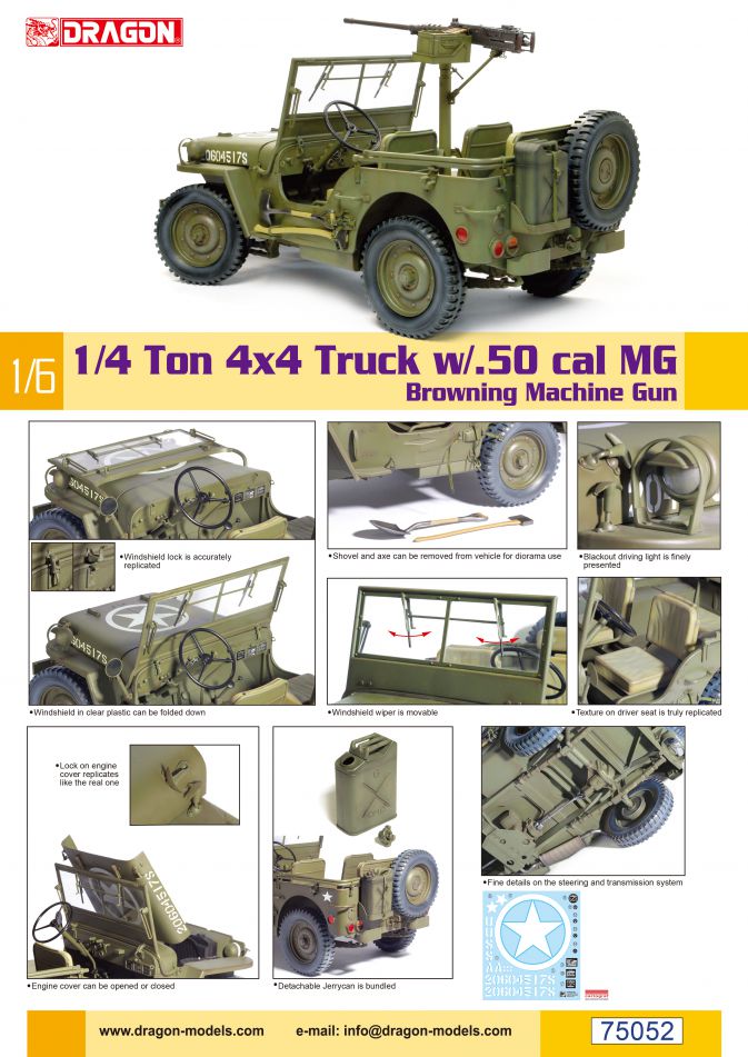 JEEP WILLYS 1/4 TON 4x4 TRUCK + BROWNING DRAGON 1/6°