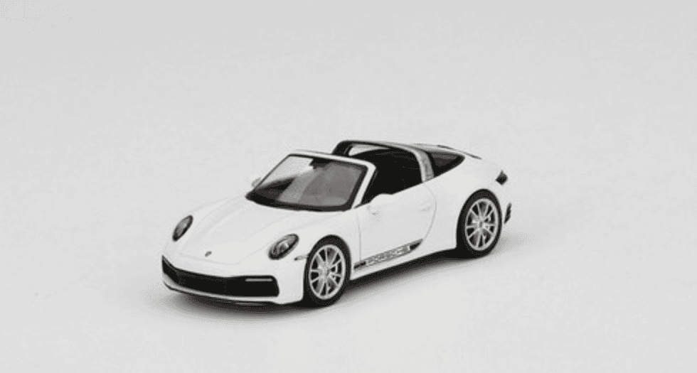 PORSCHE 911 TARGA 4S WHITE MINIGT 1/64°
