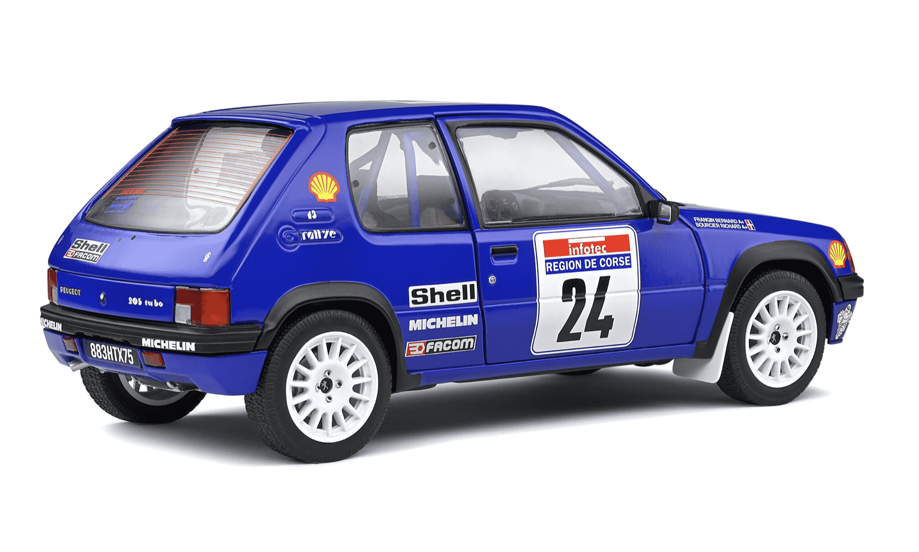 SOLIDO 1801703 Scale 1/18 | PEUGEOT 205 N 91 RALLY TOUR DE CORSE 1989