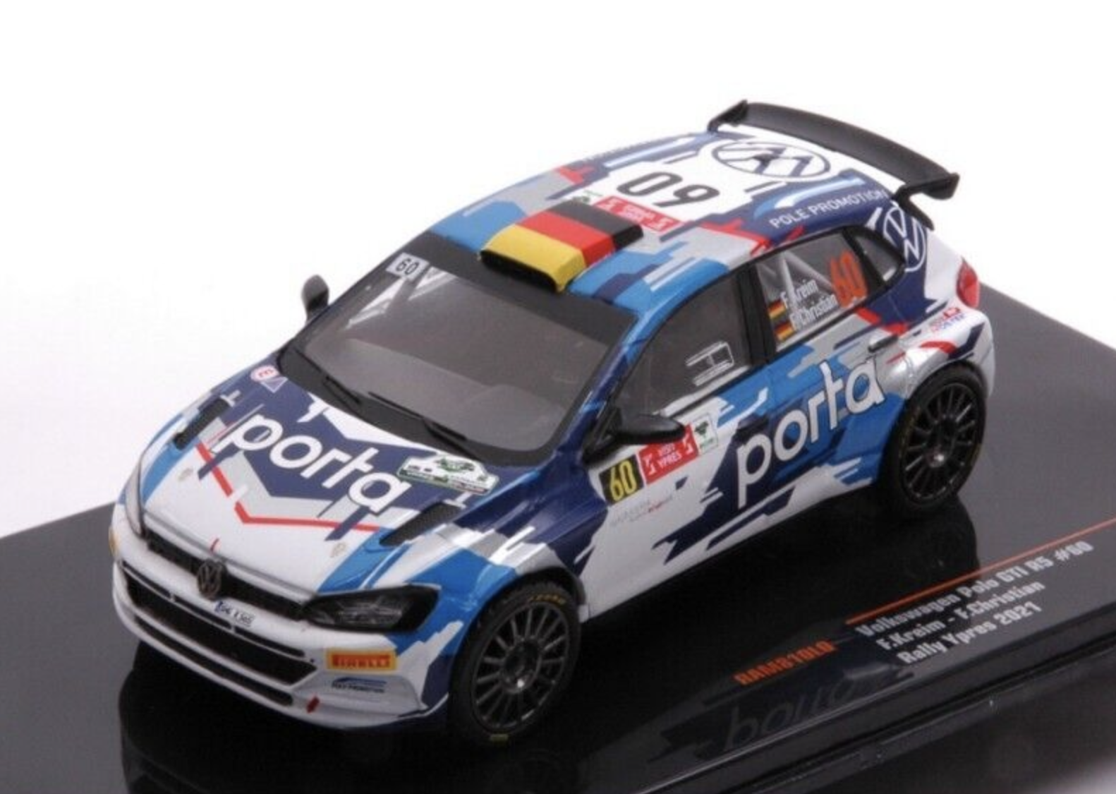 VOLKSWAGEN POLO GTI R5 N°60 RALLY YPRES 2021 IXO 1/43°
