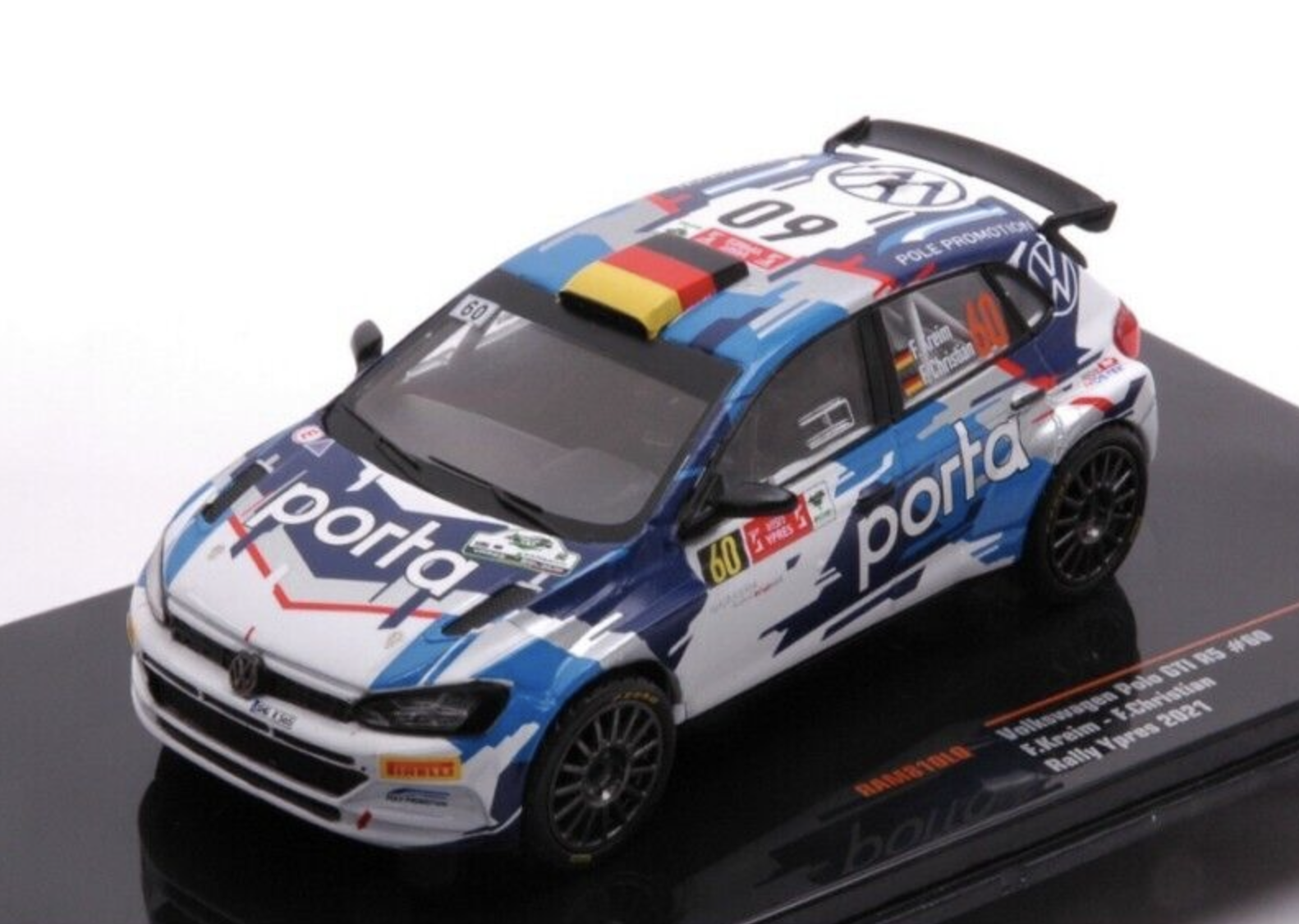 VOLKSWAGEN POLO GTI R5 N°60 RALLYE YPRES 2021 IXO 1/43°