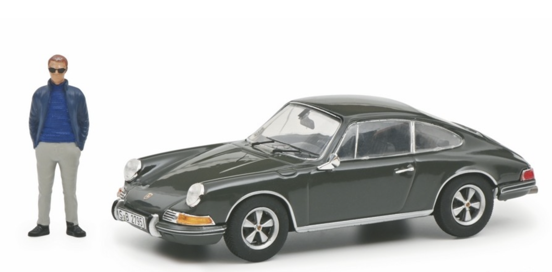 PORSCHE 911 S LE MANS WITH FIGURINE SCHUCO 1/43°