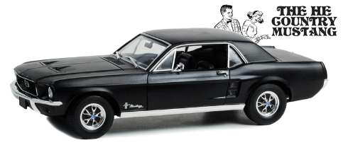FORD MUSTANG COUPE 1968 BLACK GREENLIGHT 1/18°