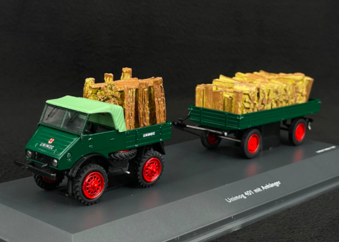 UNIMOG 401 MIT ANHANGER - SCHUCO 1/43