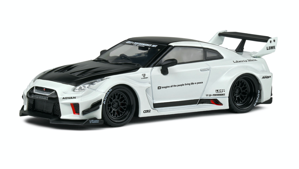 NISSAN GTR 35 LIBERTYWALK BODY KIT WHITE - SOLIDO 1/43