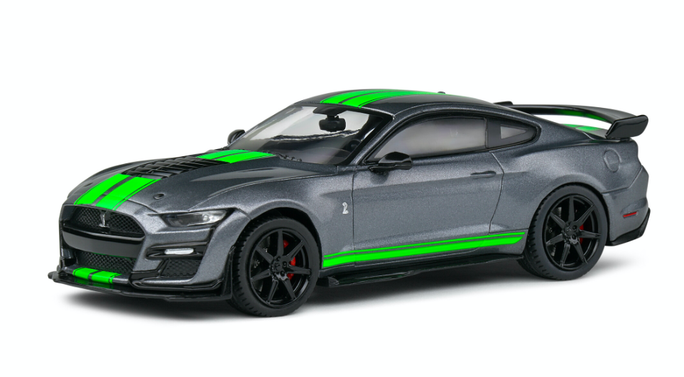 SHELBY MUSTANG GT500 GREY W/NEON GREEN 2020 - SOLIDO 1/43