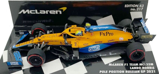 MCLAREN F1 MCL35M NORRIS POLE RUSSIAN GP 2021 MINICHAMPS 1/43°