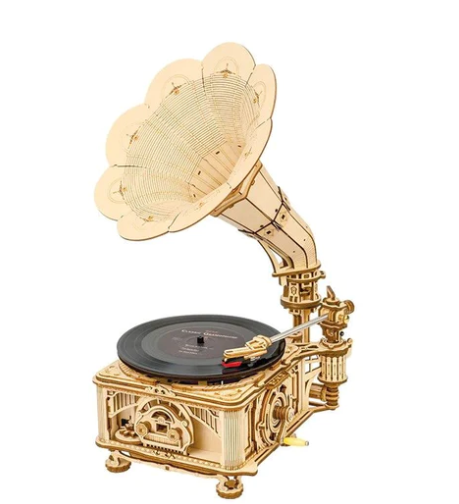 GRAMOPHONE CLASSIQUE FONCTIONNEL EN BOIS